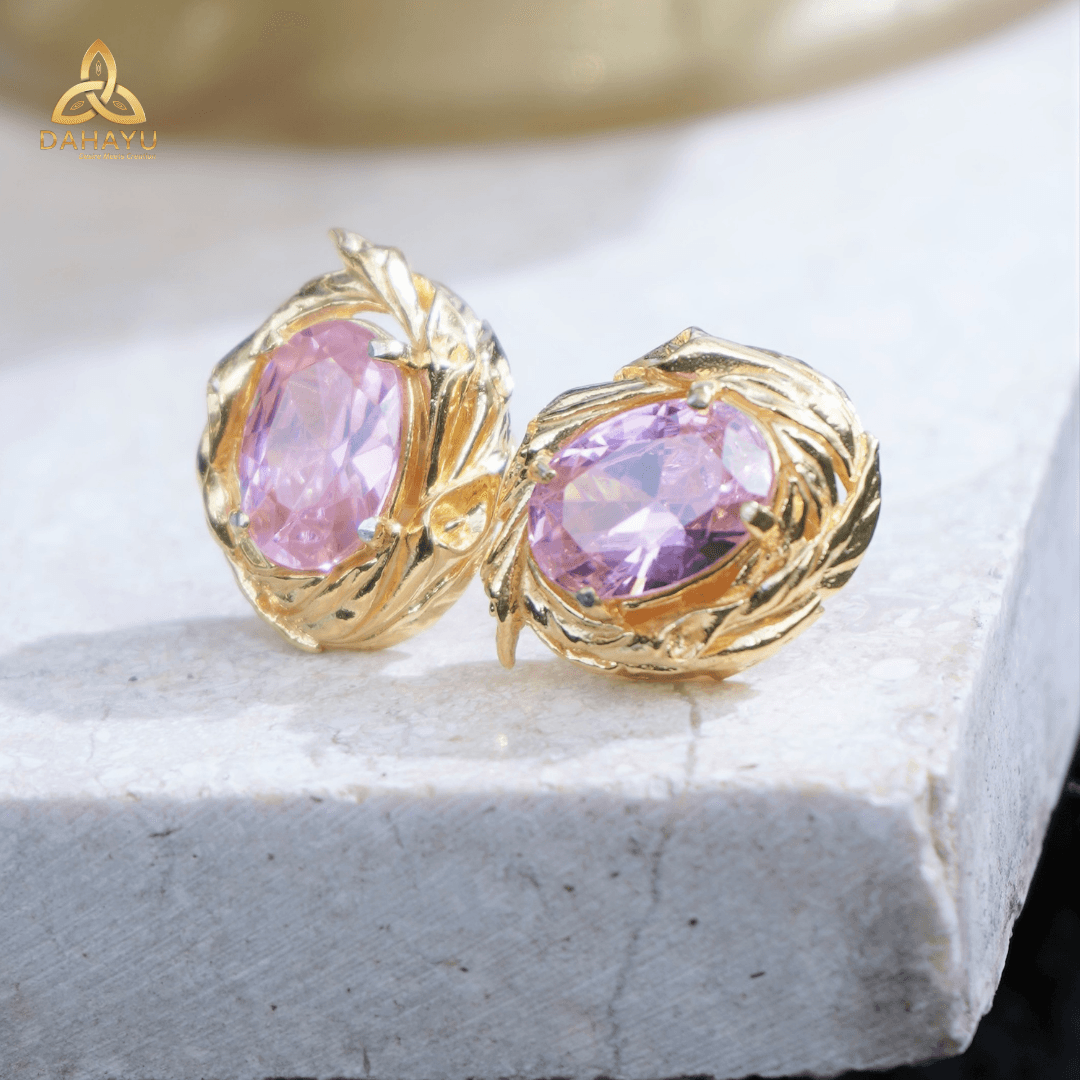 Subeng Calla Lilis Gold Pink Gemstone